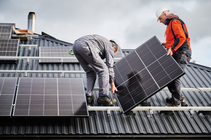 Solar System Being Secured on Roof